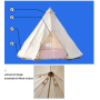 Outdoor Glamping Luxury Cotton Canvas Adults Indian Teepee Tent