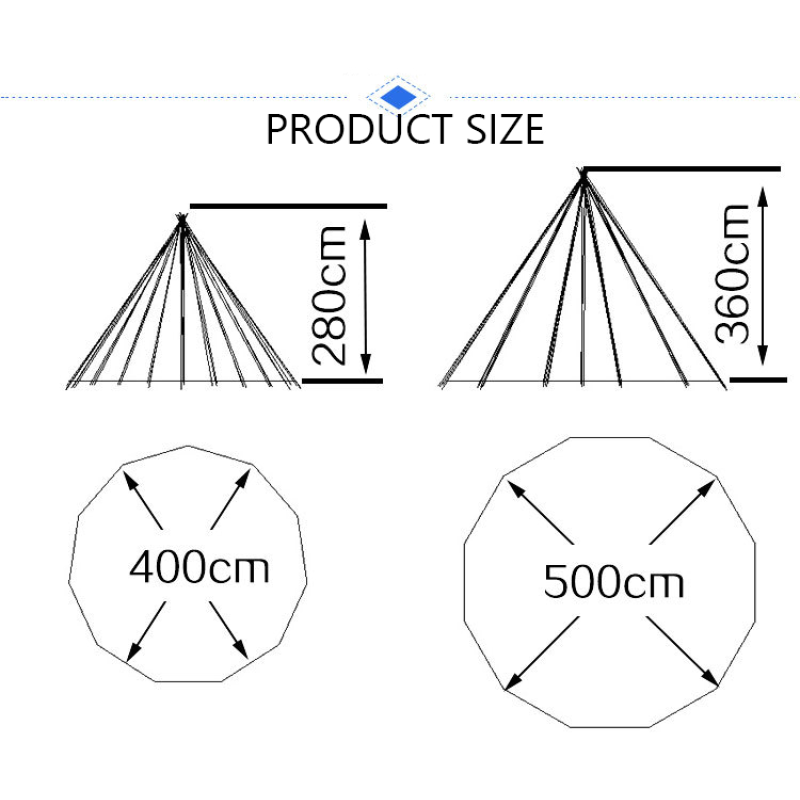 Outdoor Glamping Luxury Cotton Canvas Adults Indian Teepee Tent
