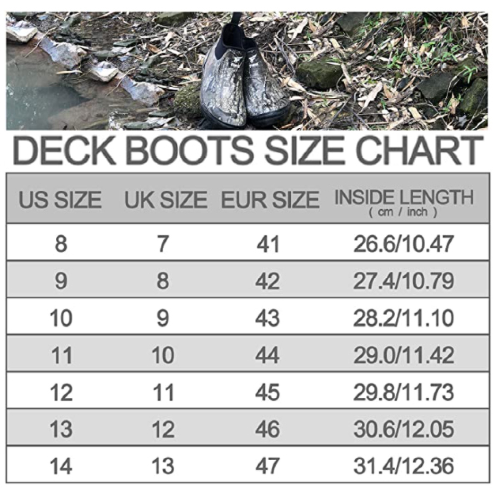 Waterproof Deck Boots Camo Ankle Mud Muck Rain Boots Neoprene Rubber Deck Boots Lovers for Fishing and Marine