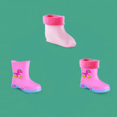 Fashion 100% Waterproof Light Weight Kids Rain Boots Cute PVC Rain Boots With Removable Lining