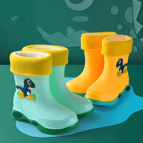 Fashion 100% Waterproof Light Weight Kids Rain Boots Cute PVC Rain Boots With Removable Lining