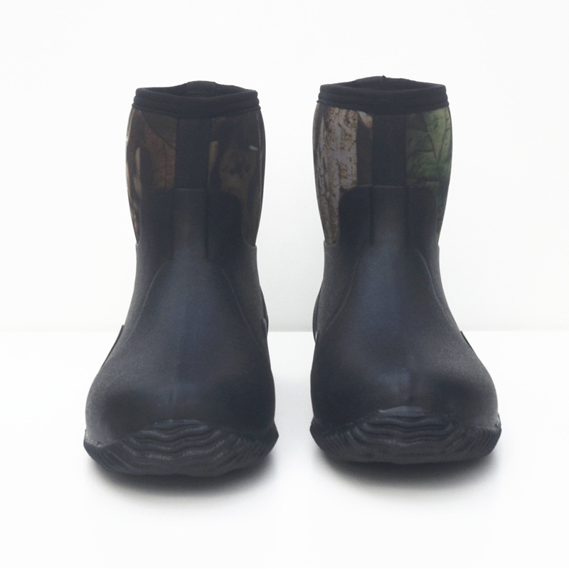 Durable Custom Men Waterproof Anti-slip Neoprene Rain Boots Rubber Shoes