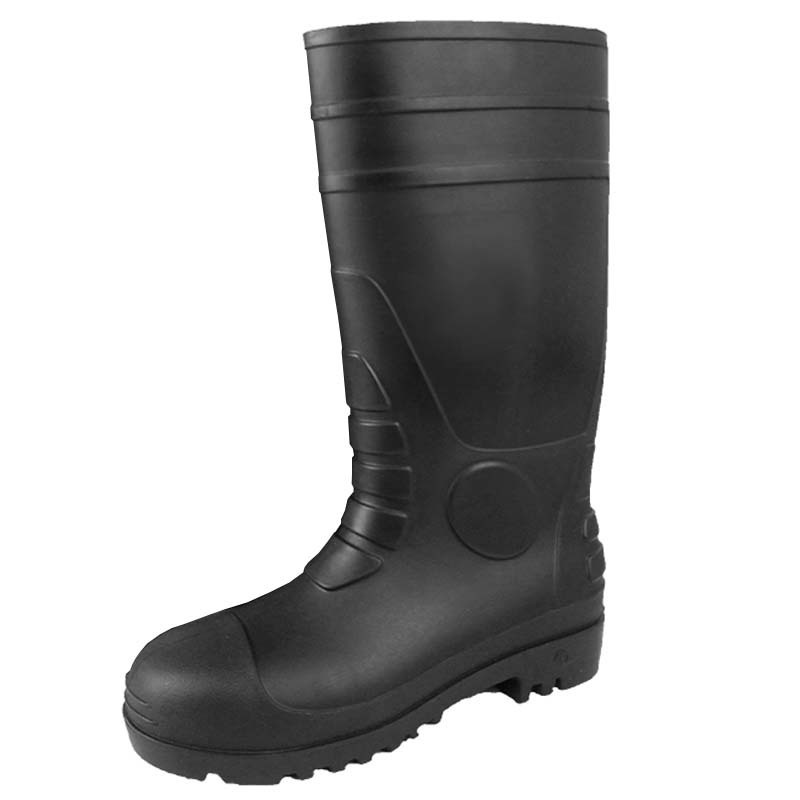 Customized Waterproof PVC Wellington Rain Boots Wholesale Steel Toe Safety PVC Gum Boots for Industry Oil Acid Alkali Resistant