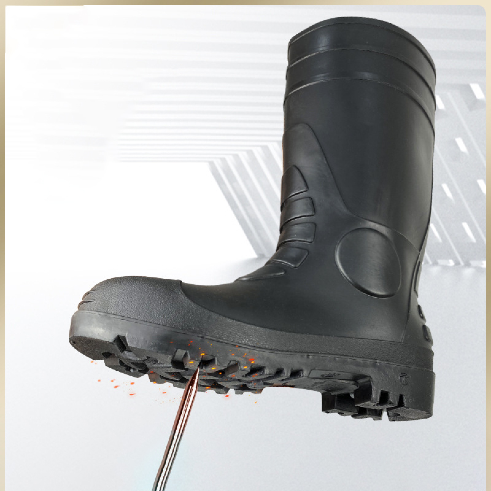 Customized Waterproof PVC Wellington Rain Boots Wholesale Steel Toe Safety PVC Gum Boots for Industry Oil Acid Alkali Resistant