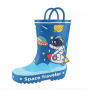 Custom 3D Printed Cartoon Children Gumboots Rain Boots Kids Waterproof Wellies With Handle