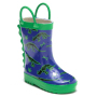 Kids Waterproof Handle Soft and Durable Dinosours Print 3D Rubber Rain Boots