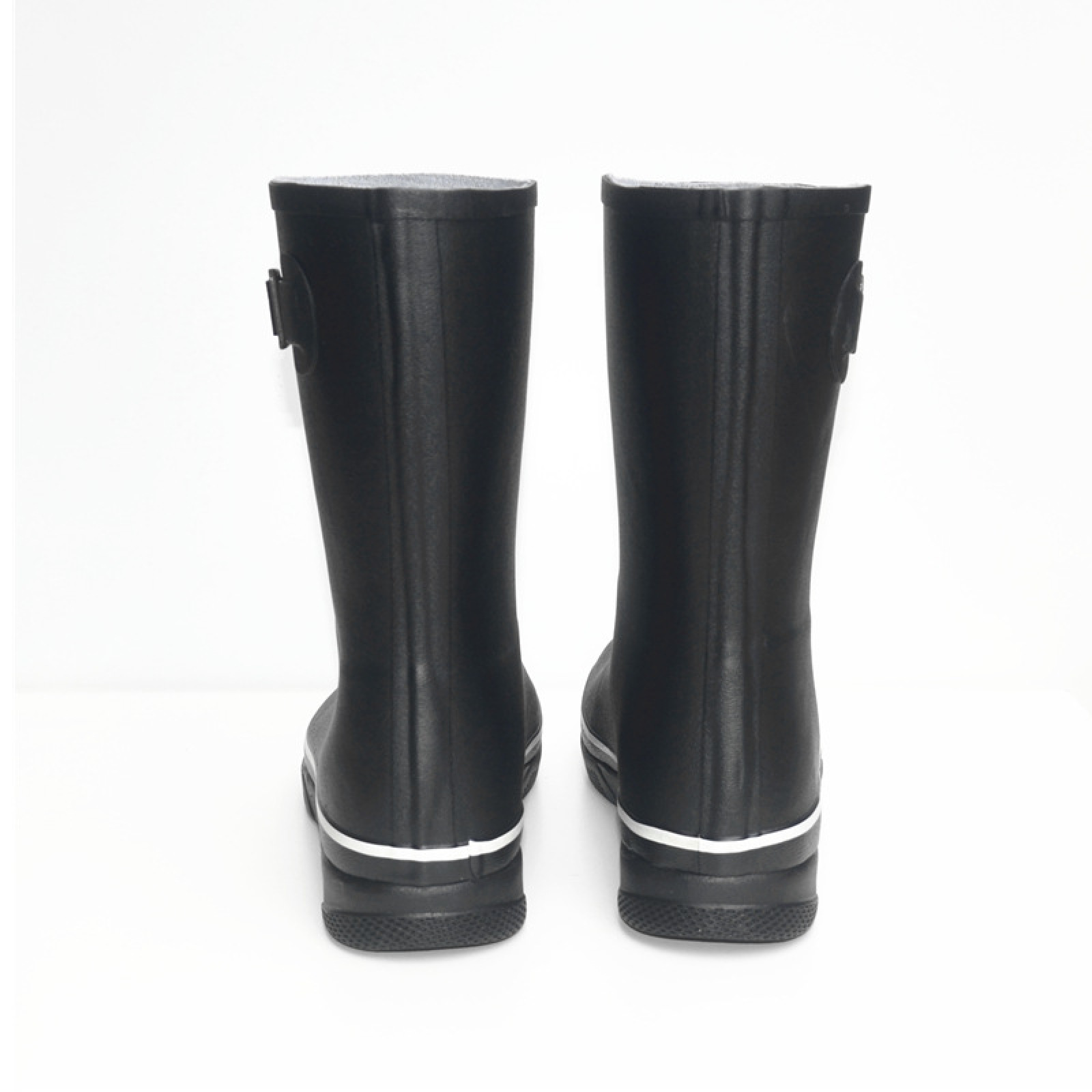 Black Female Waterproof Women Rain Shoes Natural Rubber Wellington Boots for Ladies