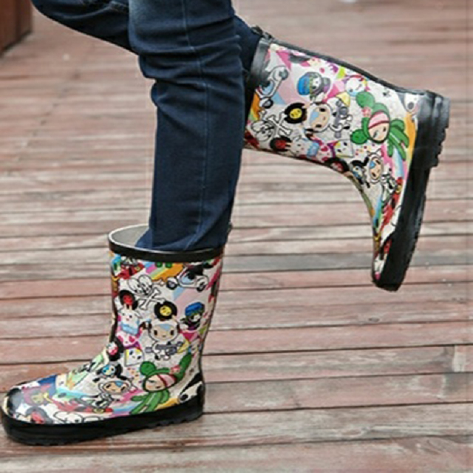 Fashion Women Wellington Rubber Rain Boots Gumboots Wellies for Ladies