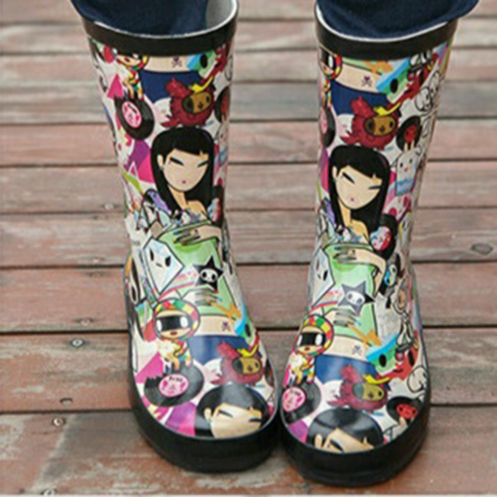 Fashion Women Wellington Rubber Rain Boots Gumboots Wellies for Ladies