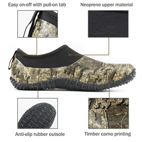 Men Waterproof Camo Outdoor Rubber Garden Shoes Ankle Rain Boots