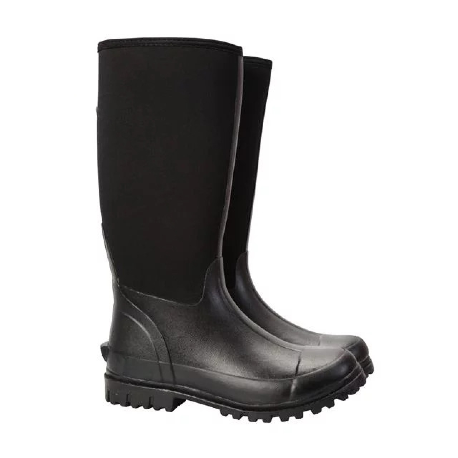 Mens Knee High Black Neoprene Rain Boots