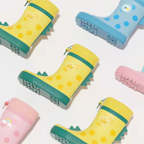 100% Waterproof Anti-slip Gumboots Cute Rubber Rain Boots Kids Wellies Rain Boots With Adjustable Front String
