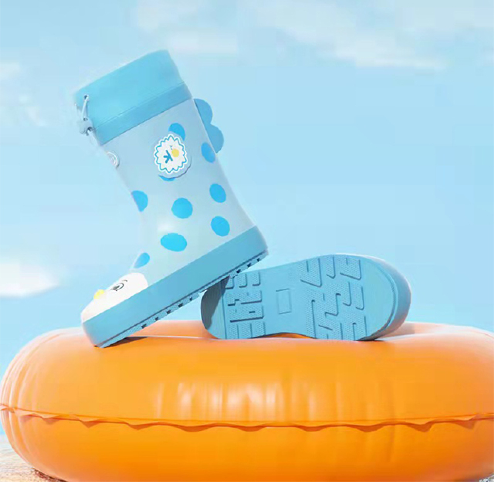 100% Waterproof Anti-slip Gumboots Cute Rubber Rain Boots Kids Wellies Rain Boots With Adjustable Front String