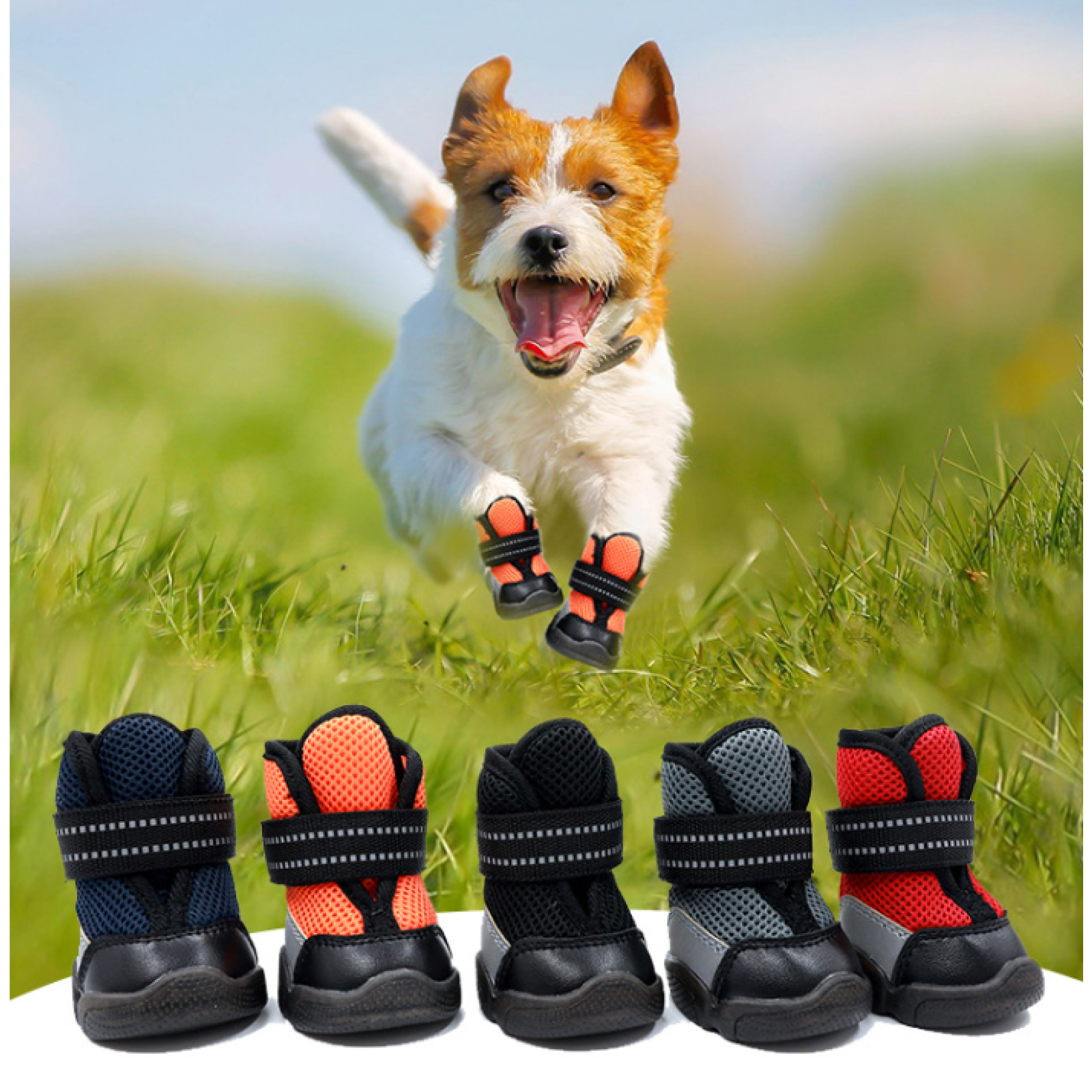High-End Custom Cotton Dog Sneaker Adjustable Air Mesh Surface Dog Boots Small Medium Large Dog Shoe