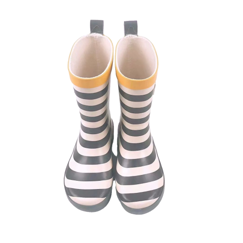Boys Black Stripe Printing Rubber Shoes Gumboots for Children Kids Rain Weliies
