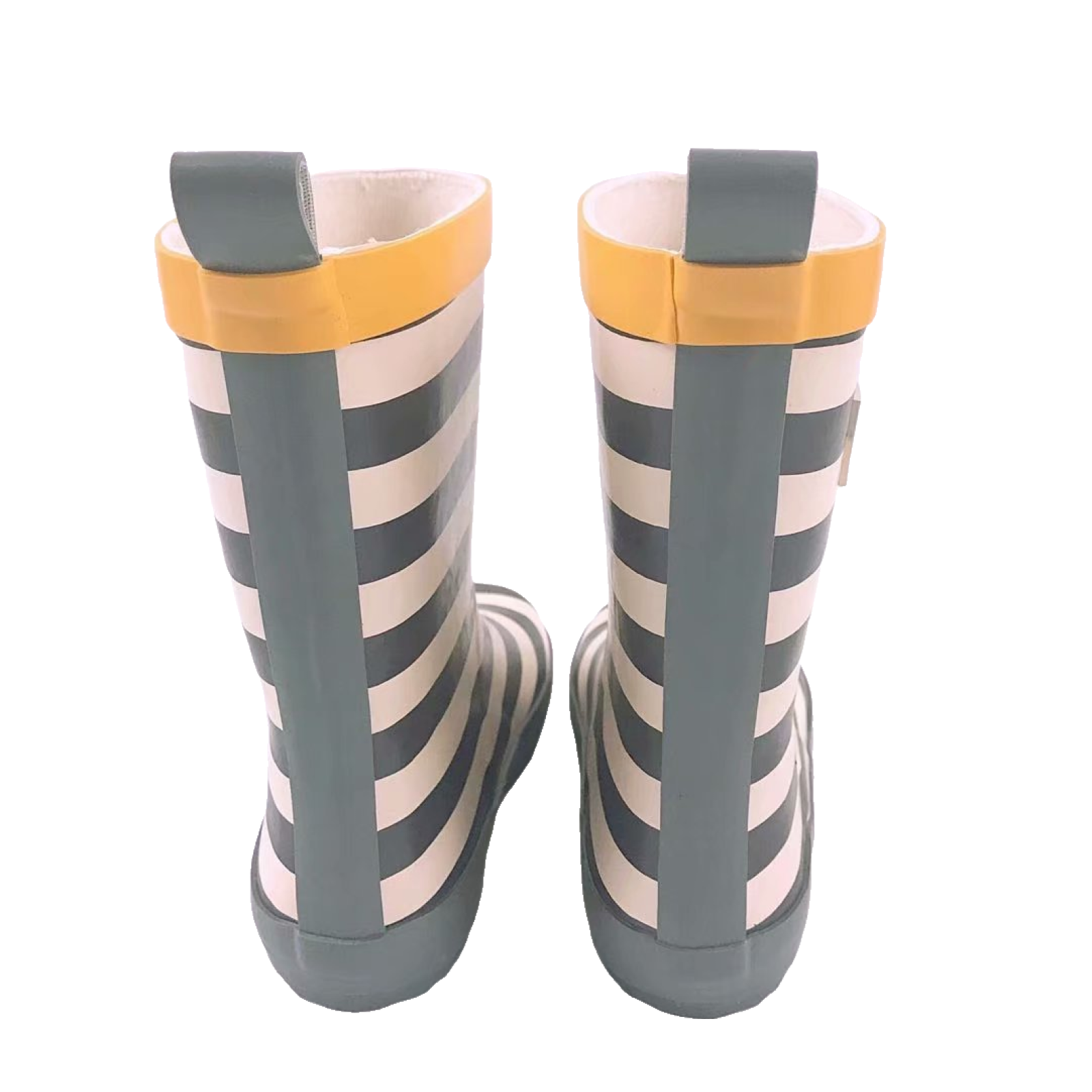 Boys Black Stripe Printing Rubber Shoes Gumboots for Children Kids Rain Weliies