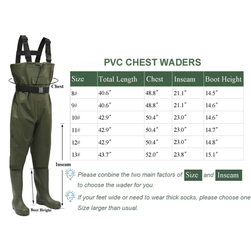 Unisex Waterproof Lightweight Nylon PVC Fishing Chest Waders