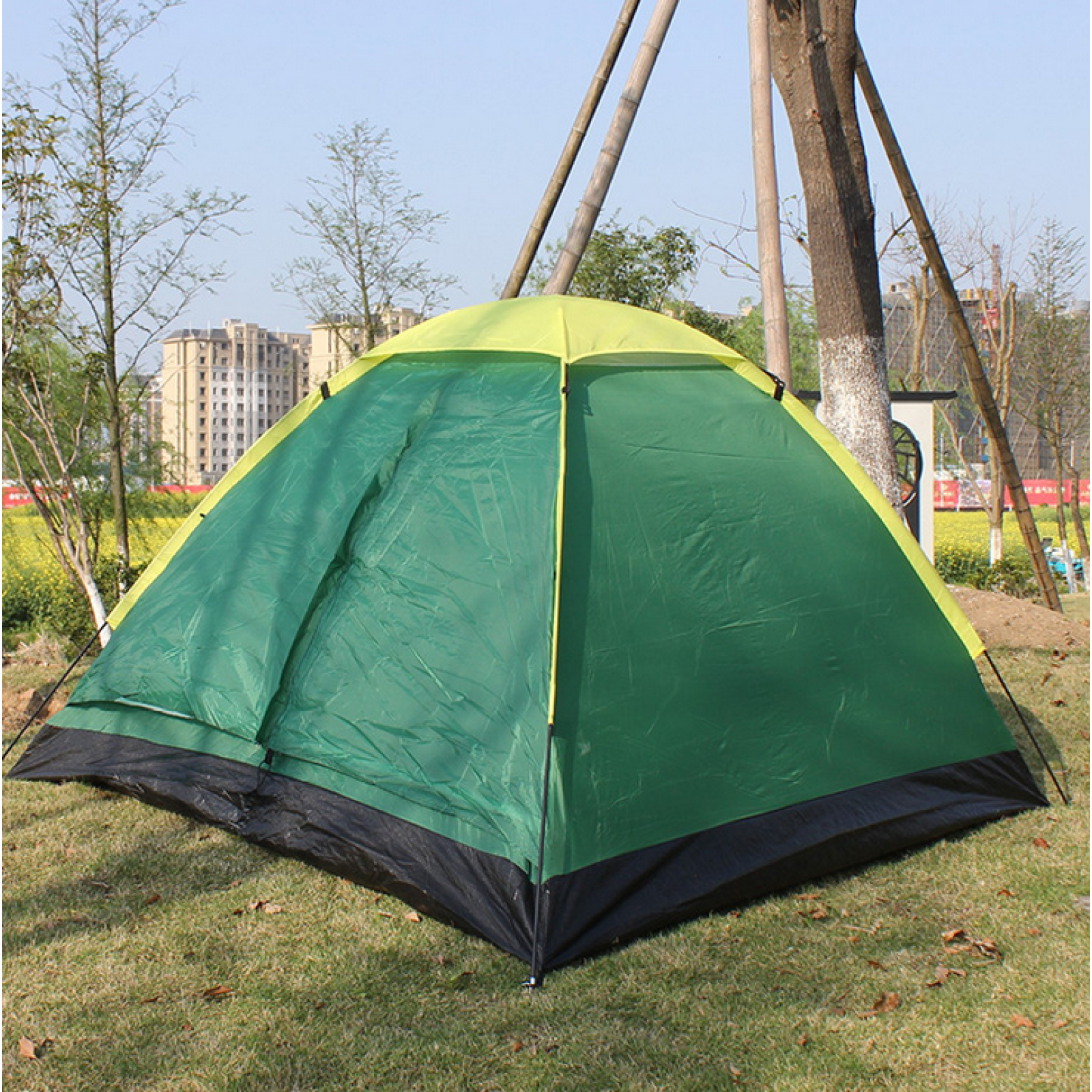 Portable outdoor survival shelter 3-4 person waterproof camping tent