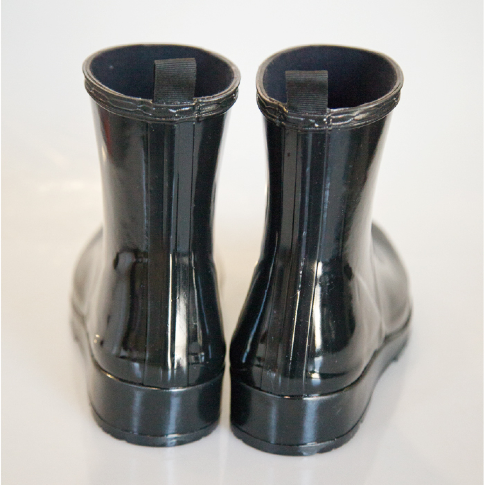 Women's Waterproof Wedge Rain Boots Shiny Rubber Boots with Platform