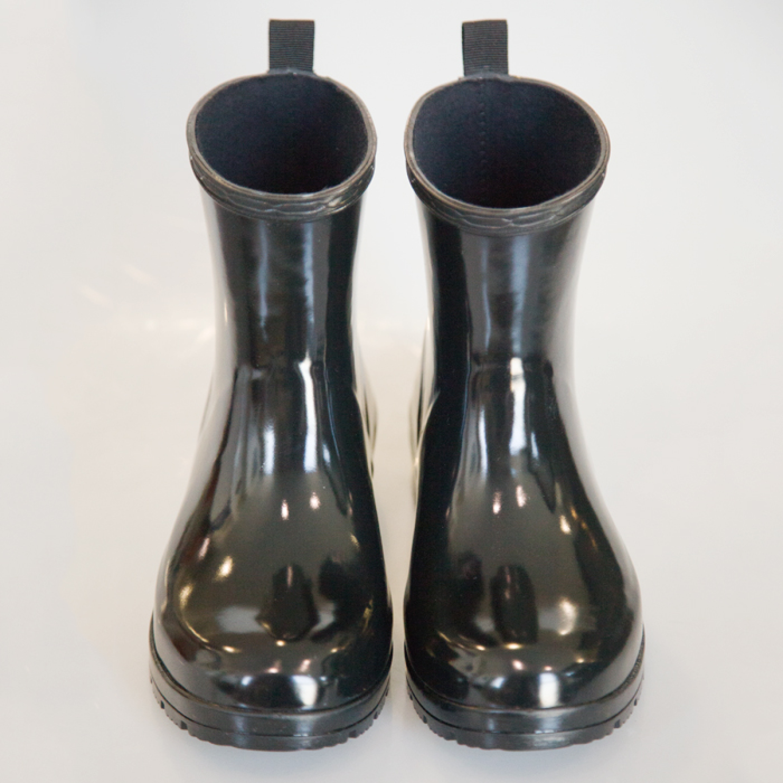 Women's Waterproof Wedge Rain Boots Shiny Rubber Boots with Platform