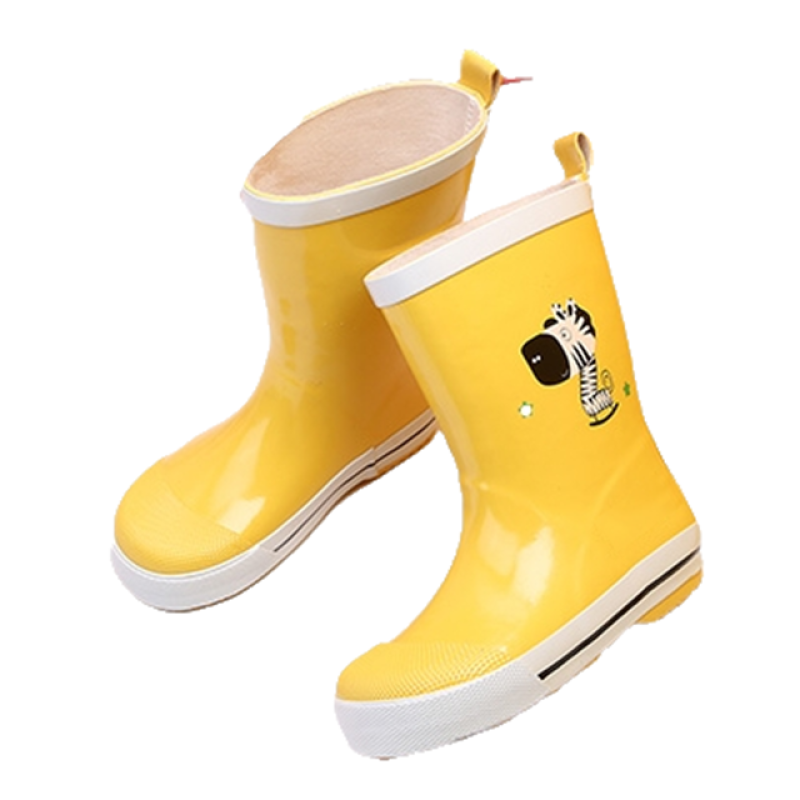 Yellow Custom Made Babies Rubber Boots Gumboots Rain Boots with Printing for Children