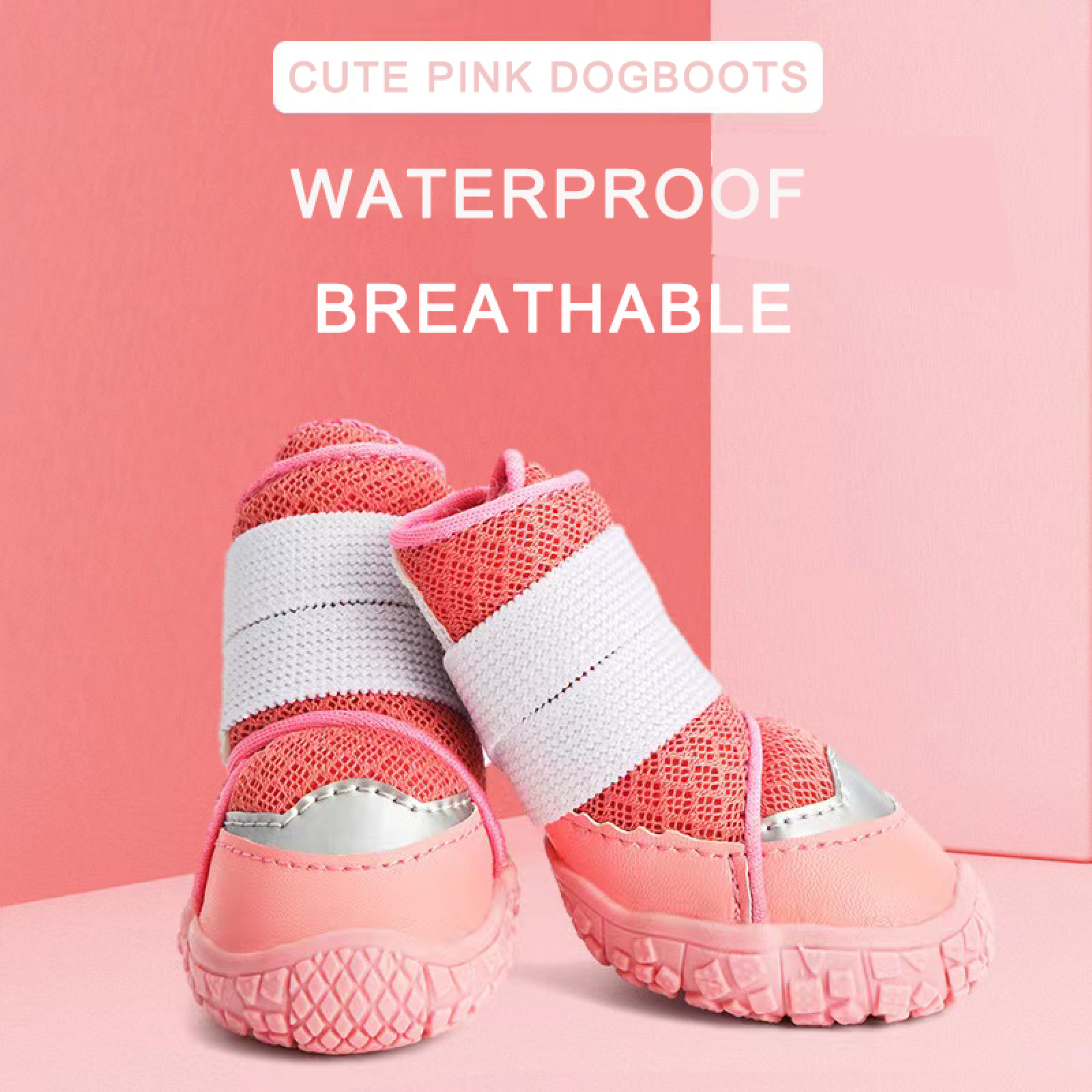 Cute Light Dog Shoes Waterproof Fashion Pet Shoes Breathable Middle And Small Dogs Boots For Walking Outdoors