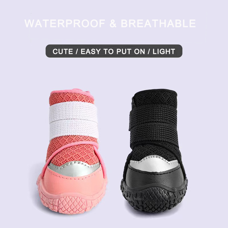 Cute Light Dog Shoes Waterproof Fashion Pet Shoes Breathable Middle And Small Dogs Boots For Walking Outdoors