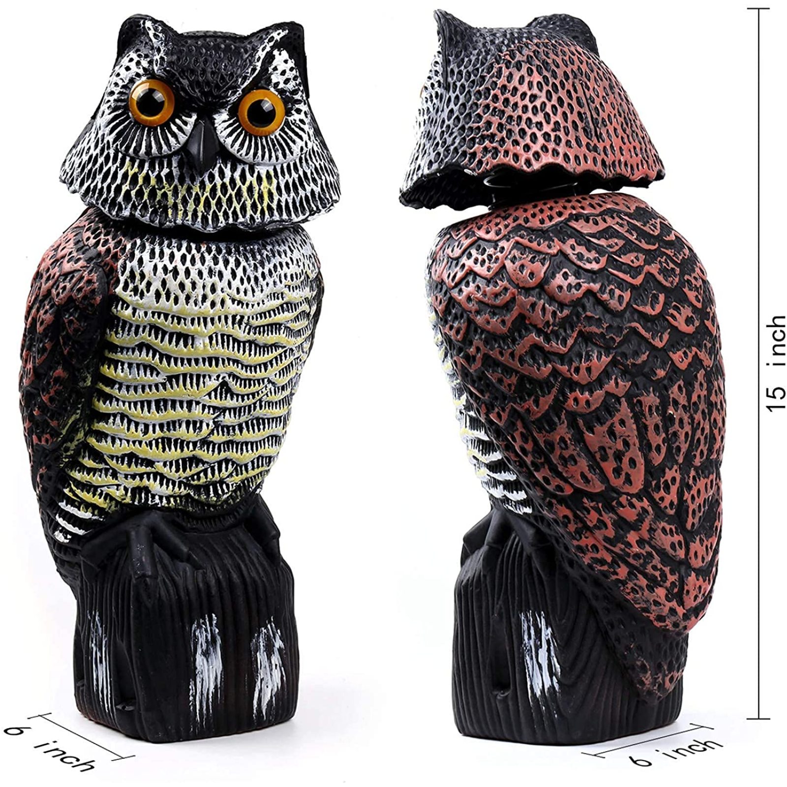 Customized Plastic Owl Decoy with Rotating Head Wholesale supplier