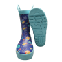 Baby Rain Boots kids Waterproof Space Printing Custom Rain Boots in Blue Rubber Wellies for Boys