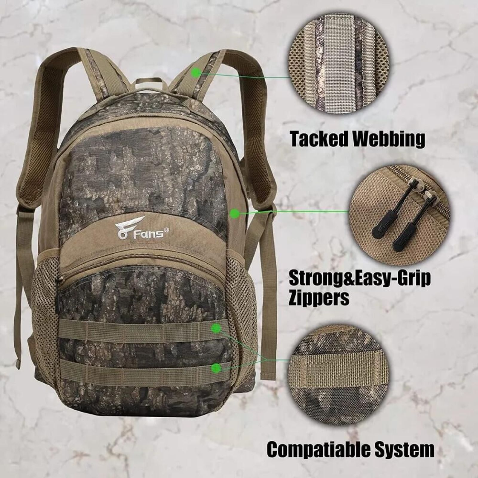 Backpack Camo Outdoor Camping Hunting Hiking Waterproof Soft Camouflage Bag Unisex