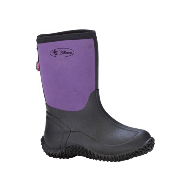 Wholesale Outdoor Rubber Boots Kids Waterproof Neoprene Rain Boots