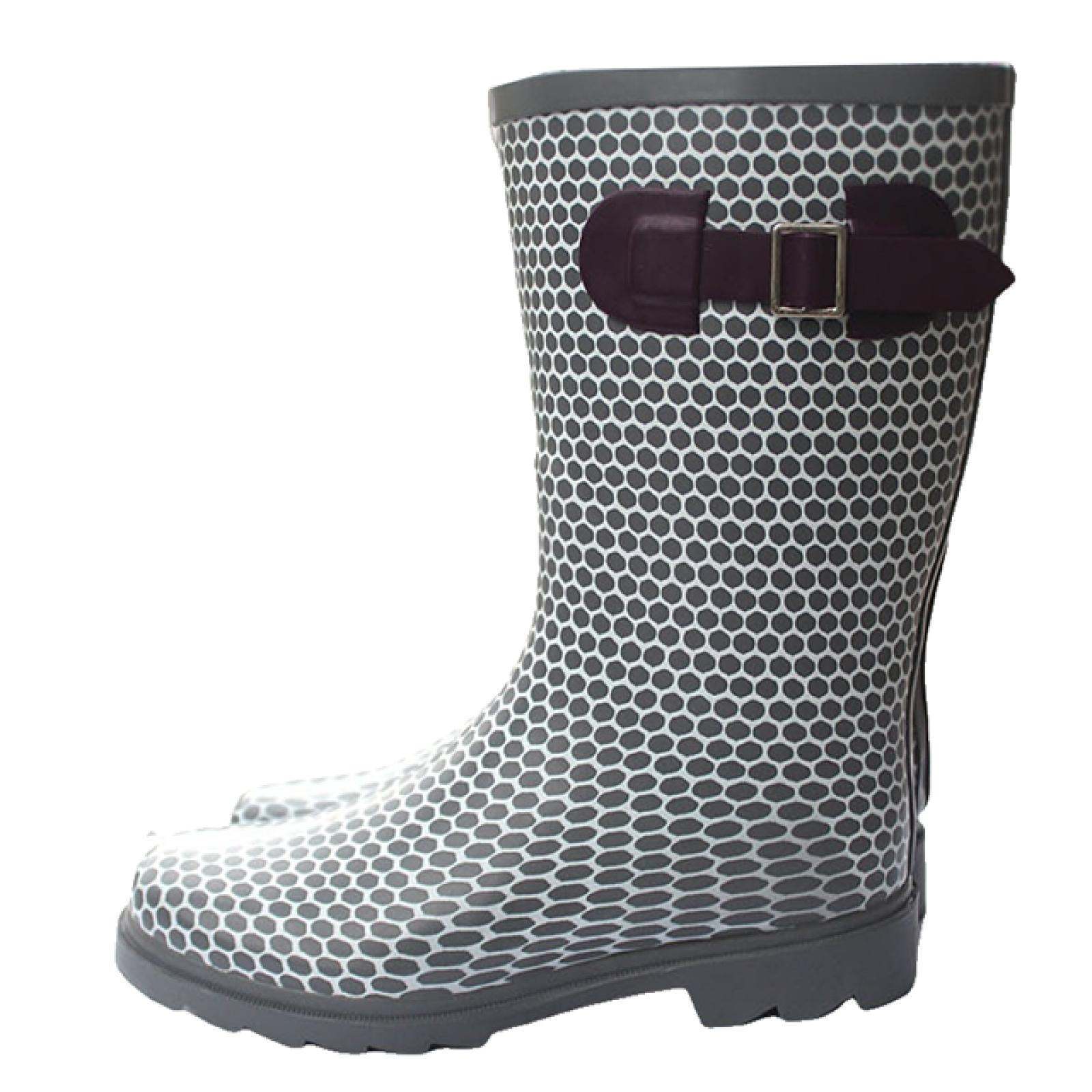 Waterproof Ladies Rubber Rain Boots Gum Wellies with Buckles