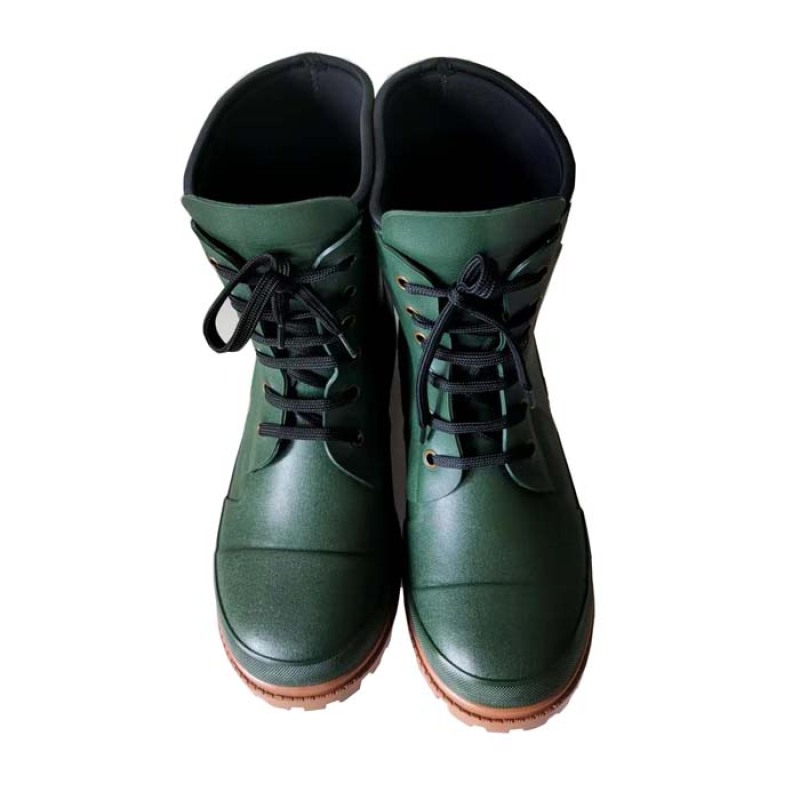New Style Waterproof Neoprene Rubber Rain Boots with Shoe Lace