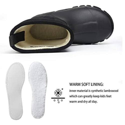 Waterproof Outdoor Customized Neoprene Rubber Kids Winter Snow Rain Boots with Warm Soft Lining Wholesale