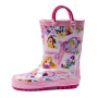 Pink Waterproof Gumboots Cartoon Printing Girls Rubber Boots Rain Wellies for Children