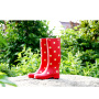 Women's Stylish Long Rubber Polka Dots Rain Wellies Boots