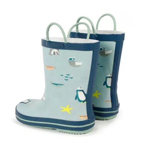 Wholesale New Fashion Waterproof Toddler Rubber Kids Wellies Rain Gum Boots for Children With Prints