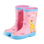 Customized Pink Waterproof Wellies Cute Anti-slip Gumboots Kids Rubber Rain Boots