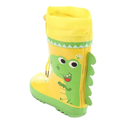 Wholesale New Fashion Natural Rubber Boots Yellow Kids Wellies Waterproof Children Rain Boots With Prints