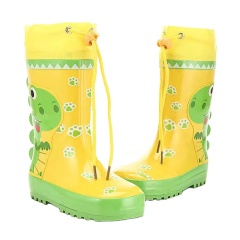Wholesale New Fashion Natural Rubber Boots Yellow Kids Wellies Waterproof Children Rain Boots With Prints