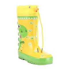 Wholesale New Fashion Natural Rubber Boots Yellow Kids Wellies Waterproof Children Rain Boots With Prints
