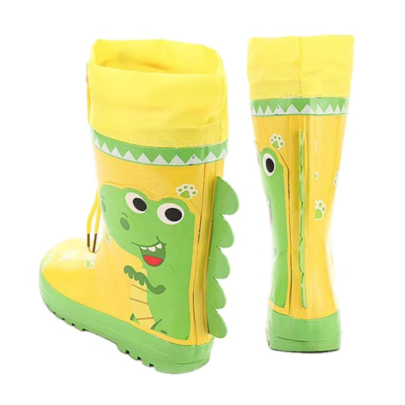 Wholesale New Fashion Natural Rubber Boots Yellow Kids Wellies Waterproof Children Rain Boots With Prints