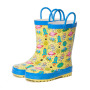 Hot Sale Natural Rubber Boots With Full Prints Kids Wellies Waterproof Children Rain Boots with Handles