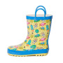 Hot Sale Natural Rubber Boots With Full Prints Kids Wellies Waterproof Children Rain Boots with Handles