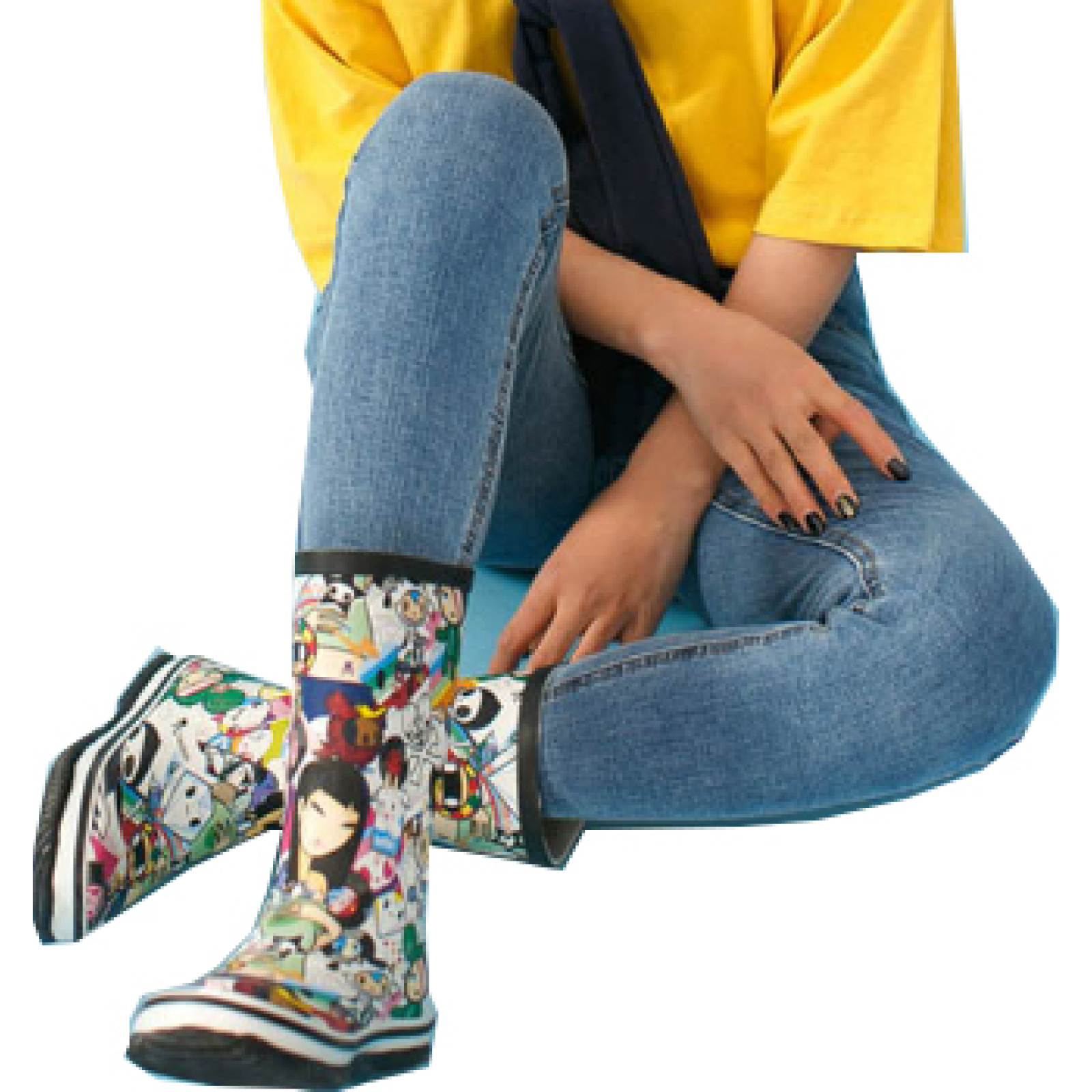 hot selling knee high neoprene rubber boots ladies sexy rubber boots
