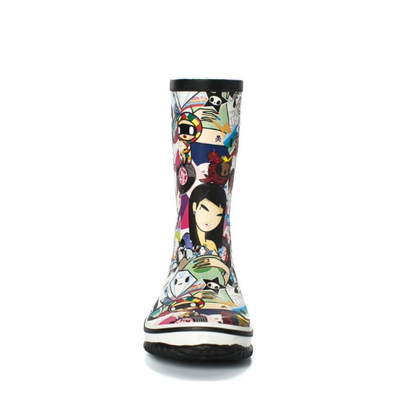 hot selling knee high neoprene rubber boots ladies sexy rubber boots