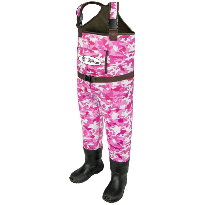 Kids Waterproof Pink Camo Chest Fly Fishing Rain Play Outdoor Boating Waders