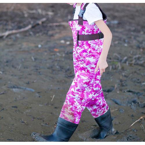 Kids Waterproof Pink Camo Chest Fly Fishing Rain Play Outdoor Boating Waders