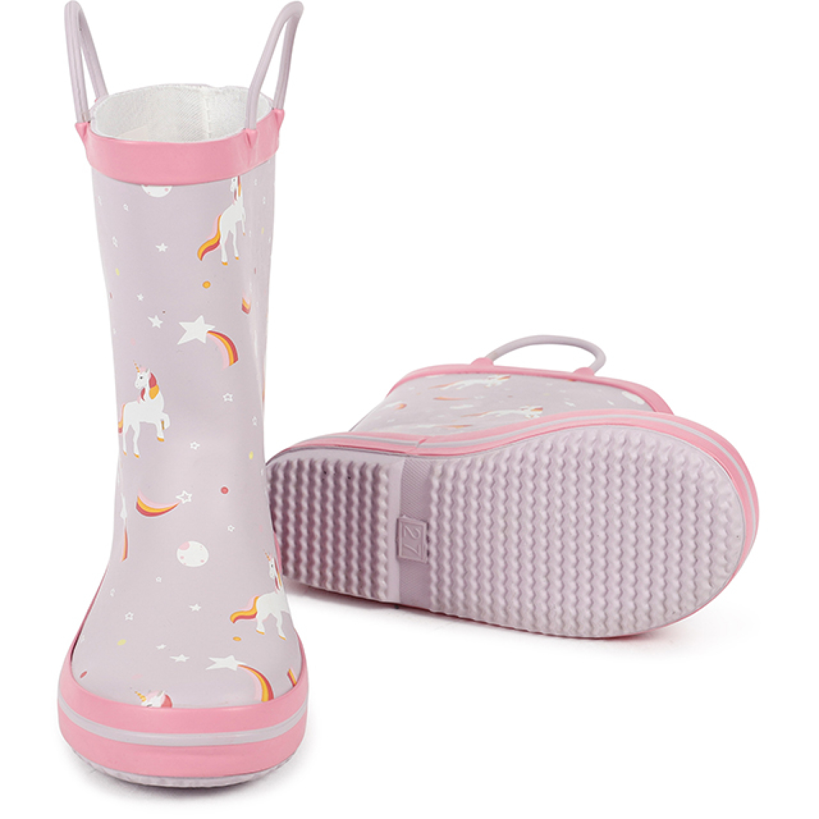 Unicorns Anti-slip Baby Rain Boots Kids Waterproof  Printing Custom Rain  Boots in Lilac Rubber Wellies