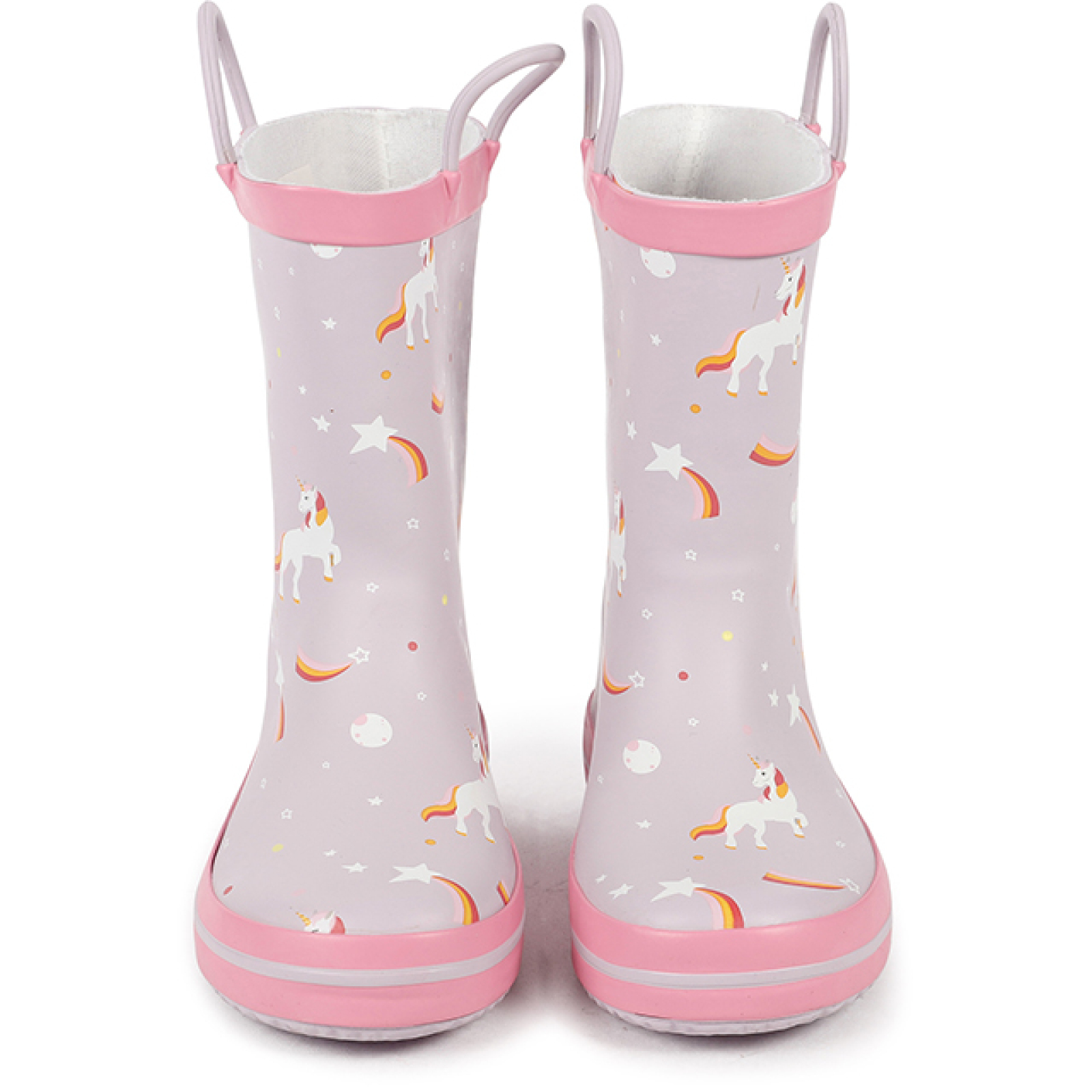 Unicorns Anti-slip Baby Rain Boots Kids Waterproof  Printing Custom Rain  Boots in Lilac Rubber Wellies